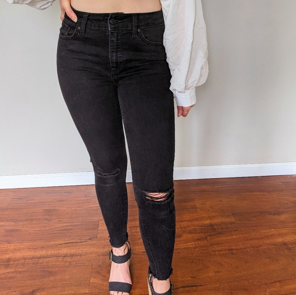 High Rise Black Eunina Skinny Jean - Picture 1 of 5